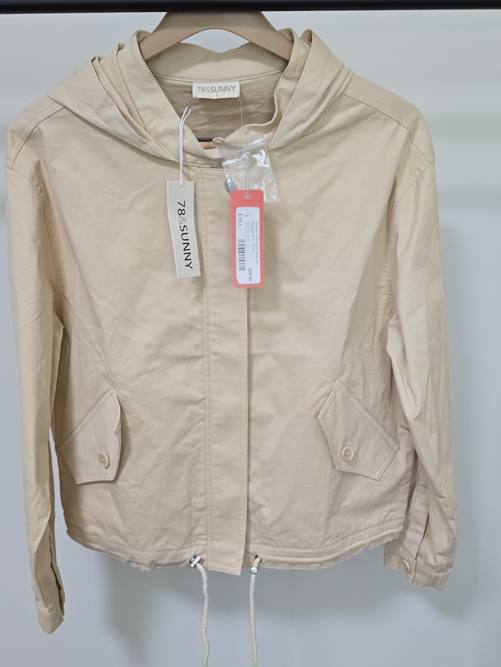 Women's Cream Hooded Jacket
